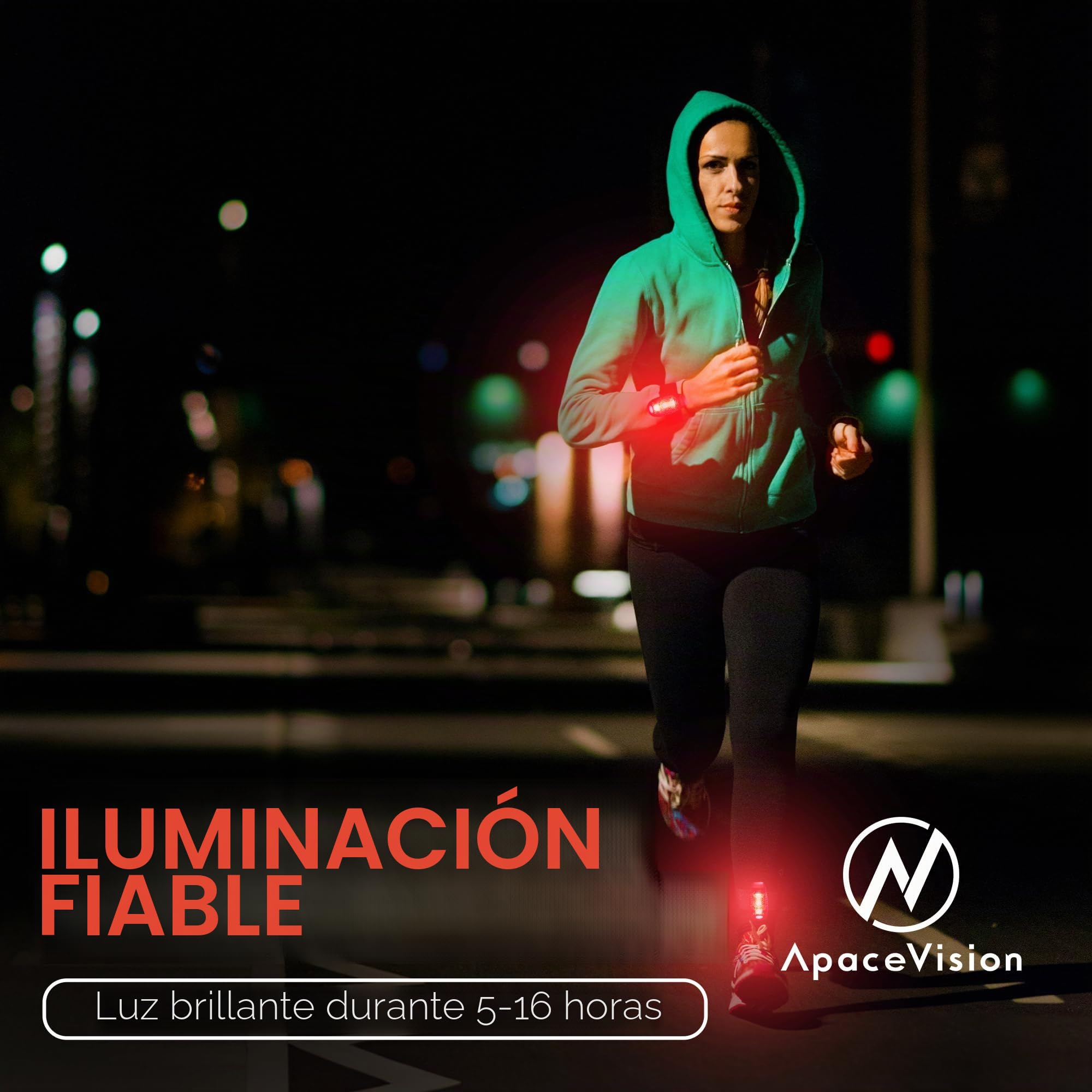 EverLightFX - Luz de Seguridad LED Recargable por USB (Paquete de 2) por Apace. Luz Trasera superbrillante para Bicicleta Que Funciona brillantemente como luz de Correr para Corredores, Mascotas