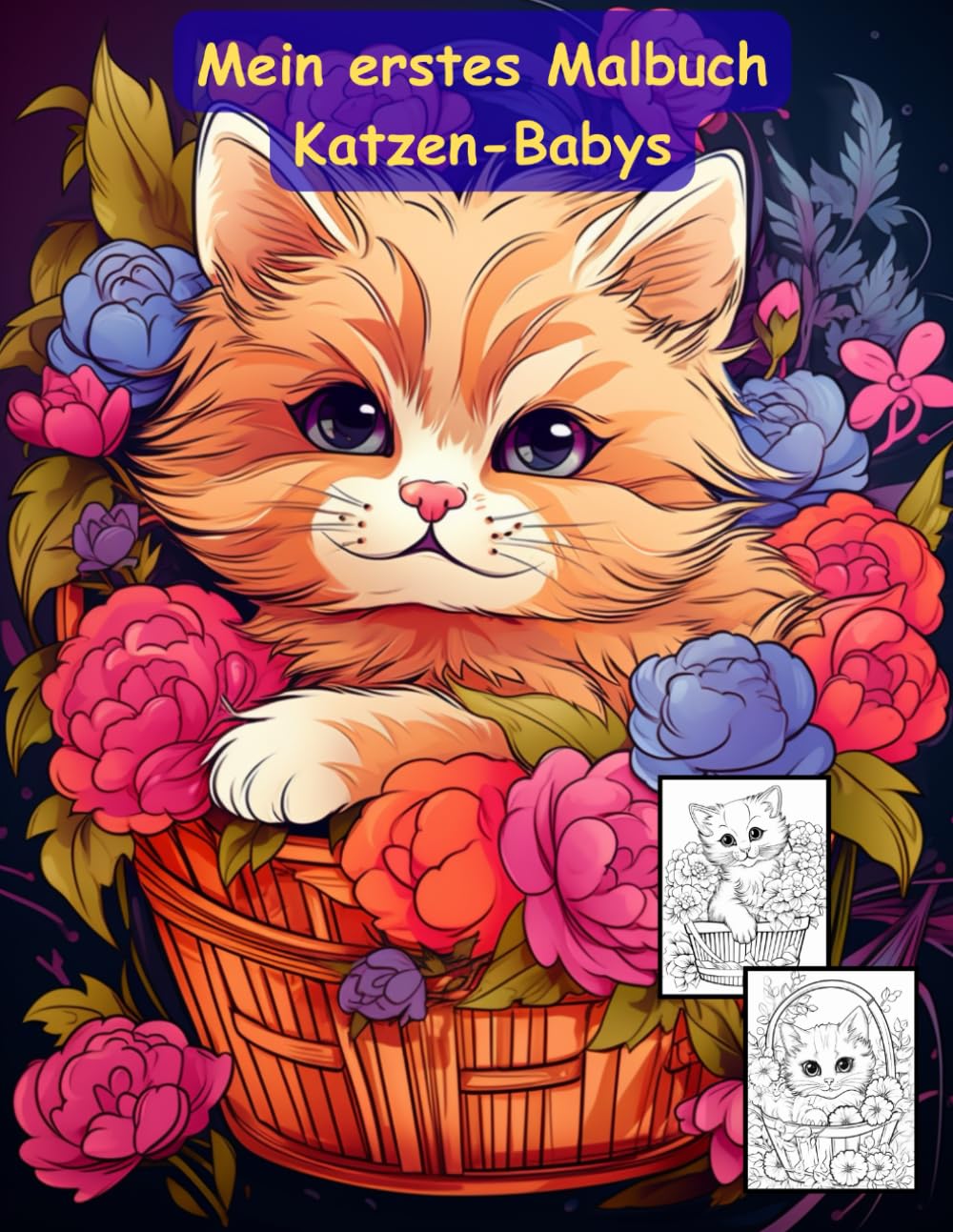 AUSZEIT Katzen-Babys im Korb -Malbuch für Erwachsene und Kinder -Entspannung und Stressabbau: ein magisches Ausmalbuch mit 50 ausgewählten Motiven ... atemberaubende Motive -Anti-Stress -Blumen