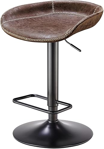 npd furniture and more New Pacific Direct Rouge - Taburete de bar de piel sintética, color marrón café vintage
