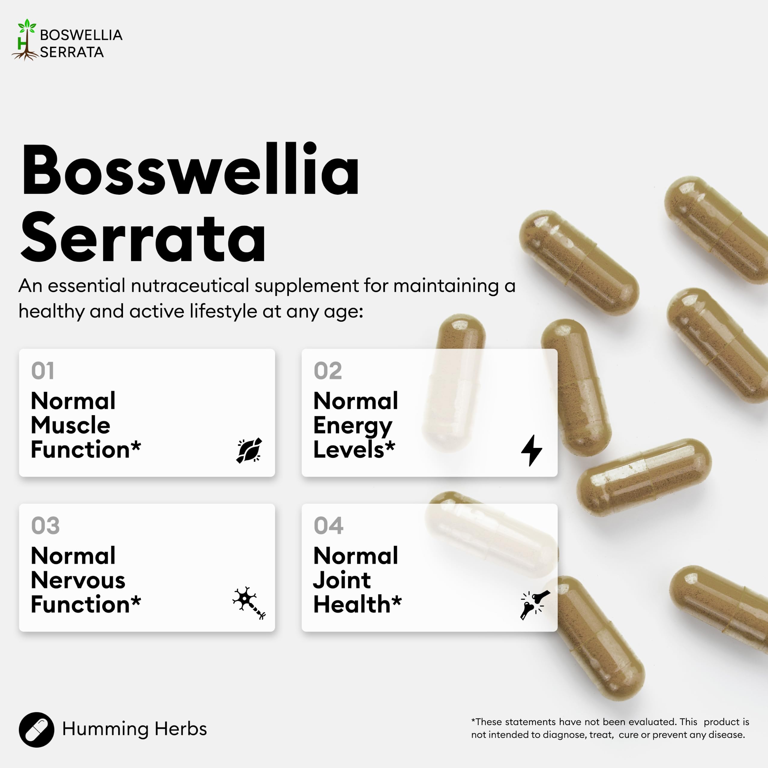 Humming Herbs Boswellia Serrata With Vitamin D3 & K2 90 Veg Capsules — Amazon image 4