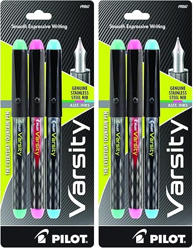 Miniatura 6 de PILOT Varsity - Plumas fuente desechables de punta media de acero inoxidable