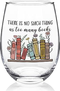 Futtumy Gifts for Book Lovers Women, Book Lover Wine Glasses 17oz, Gifts for Readers Book Lovers, Funny Reading Bookish Book Lovers Gift for Birthday Christmas Mother's Day