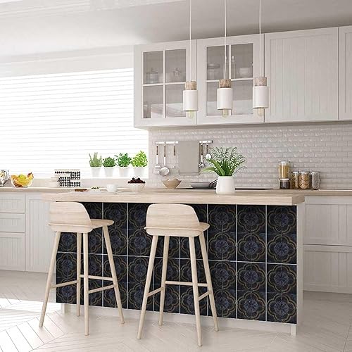 Miniatura 6 de Mi Alma Fireplace Decals Peel and Stick Tile Stickers 24 PCS Set Backsplash Tile Decals Bathroom Decals Kitchen Backsplash Design Idea Vinyl Wall