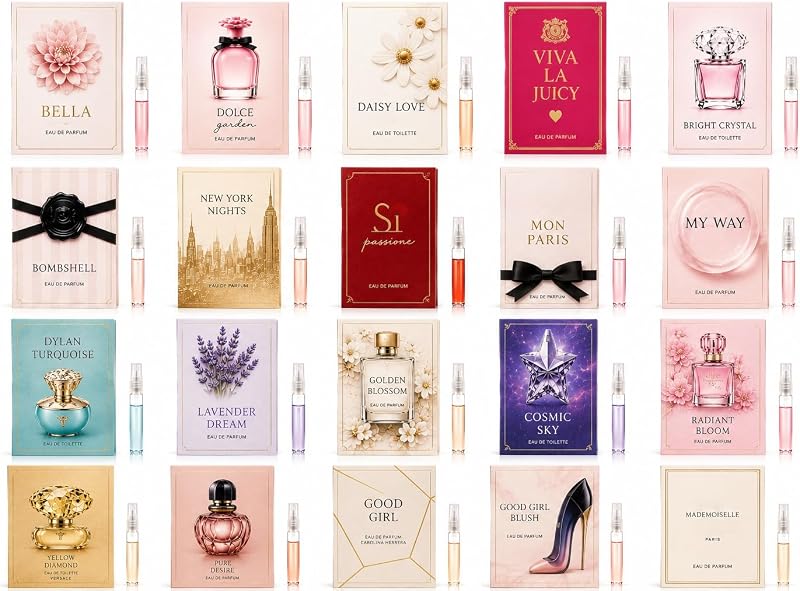 Luxury Perfume Collection for Women – 15 Designer Fragrance Samples, High-End Scent Set, Try Before You Buy Full Size