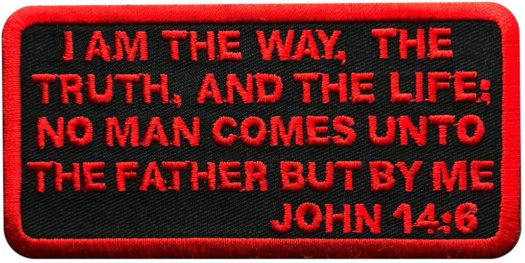 John 14:6 Embroidered Christian Bible Patch [4.0 X 2.0 Iron on Sew on-MJP5]