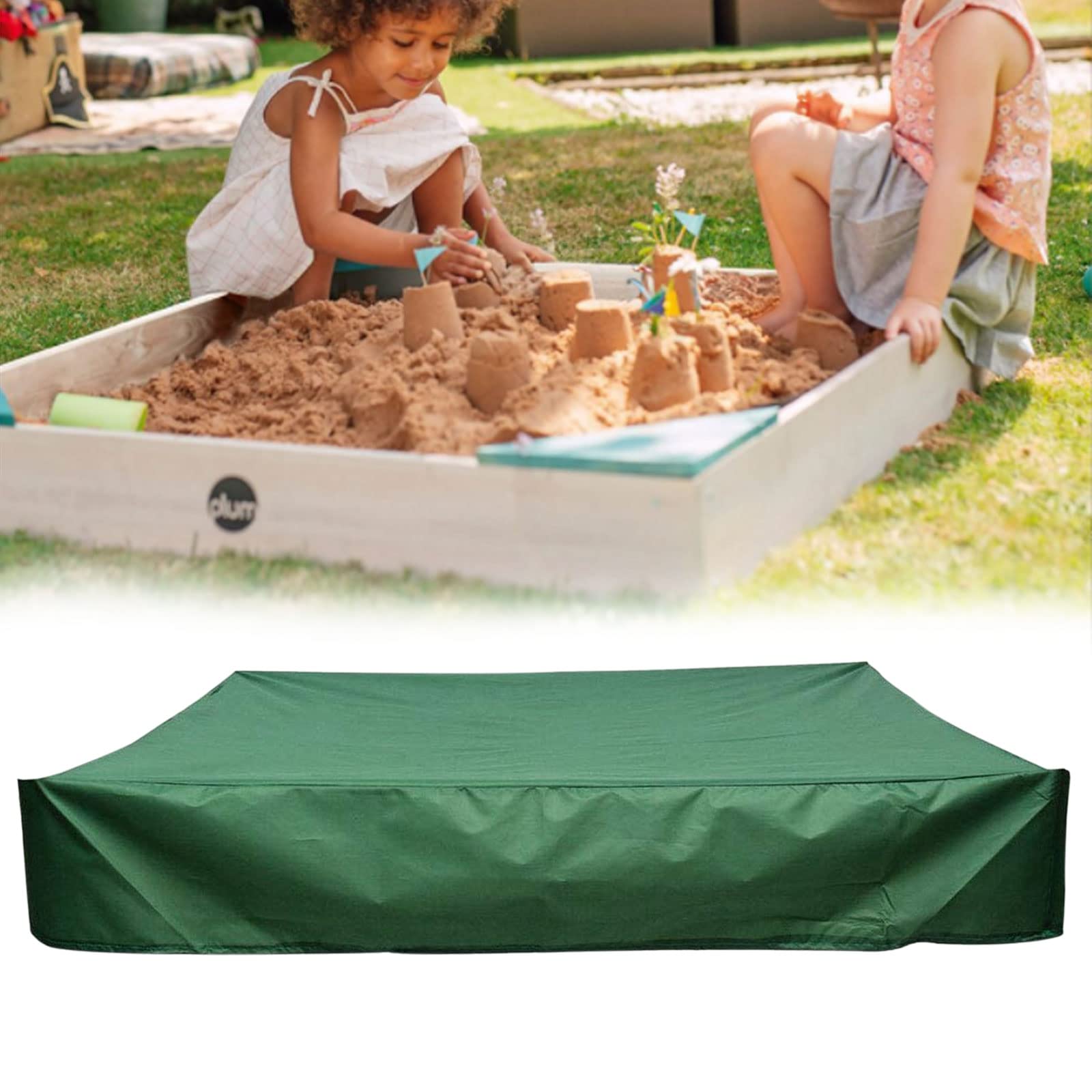 JOKILY Copertura impermeabile per sabbiera, telo di copertura per sabbiera, copertura per sabbiera, resistente alla polvere, con cordoncino, copertura per sabbiera per sabbiera, piscina, terrazzo