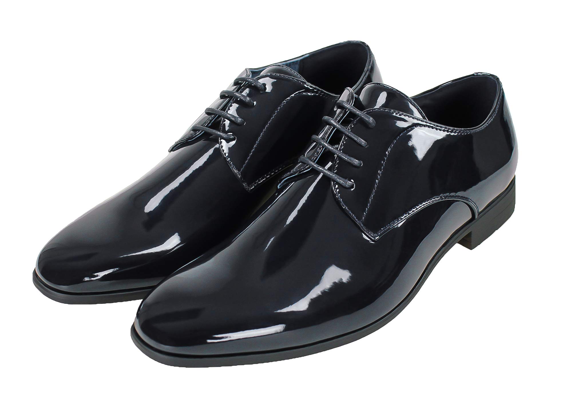 Evoga Scarpe uomo Class blu/nero lucido vernice eleganti cerimonia