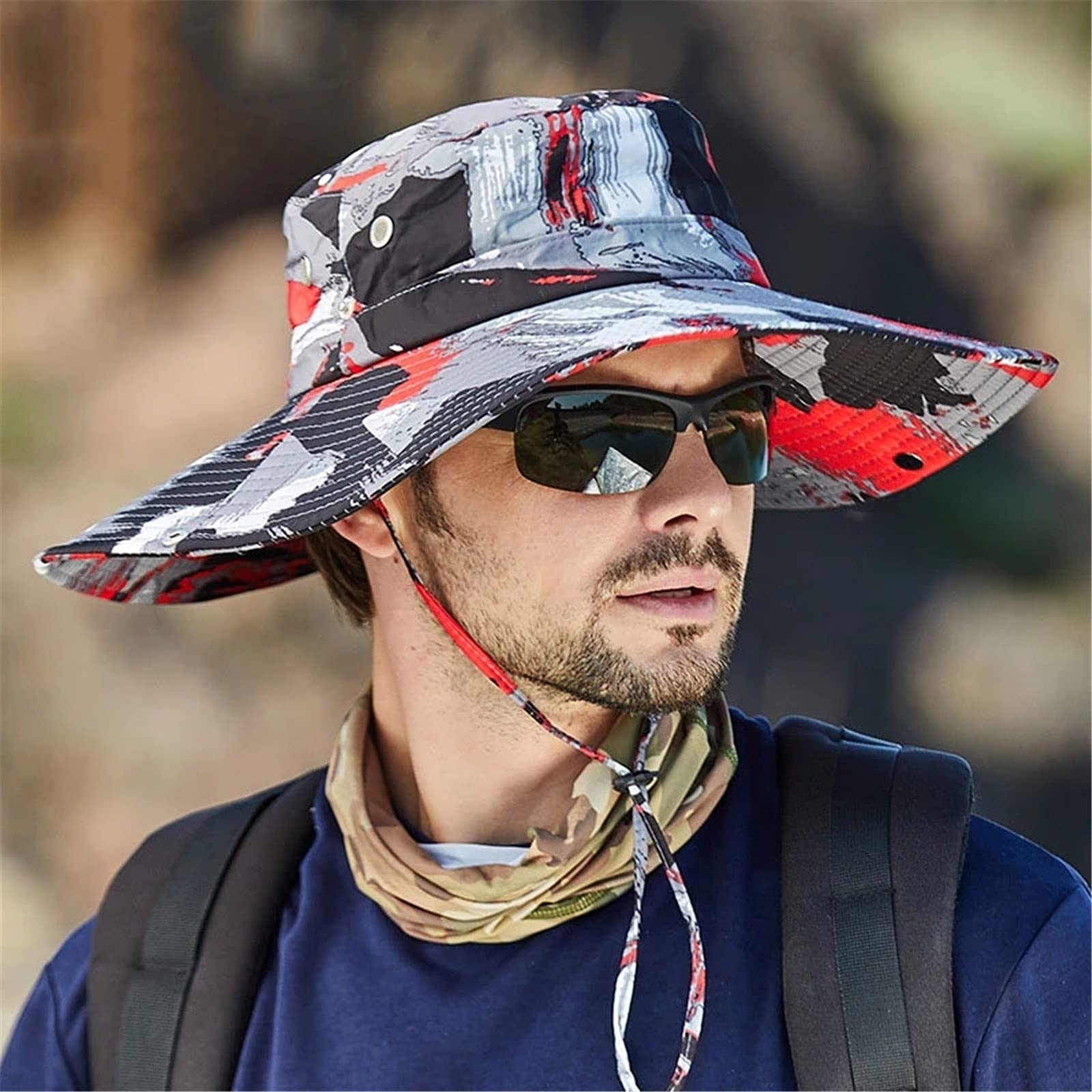 Cappello da Pesca Uomini Cappelli da Secchio Estate UV Cappello Trekking for la Pesca a Protezione per Ombreggiatura Esterna