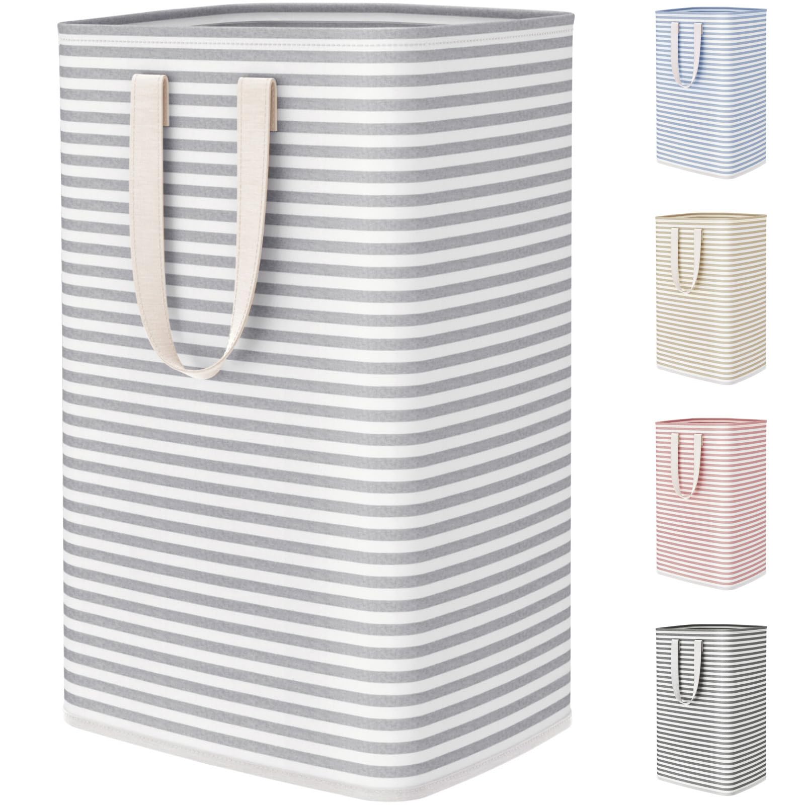 Lifewit Cesto Portabiancheria, Cesta Portabiancheria Pieghevole, Portabiancheria Sporca con Manici Allungati, Laundry Basket per Camera da Letto, Bagno e Lavanderia75L, Grigio