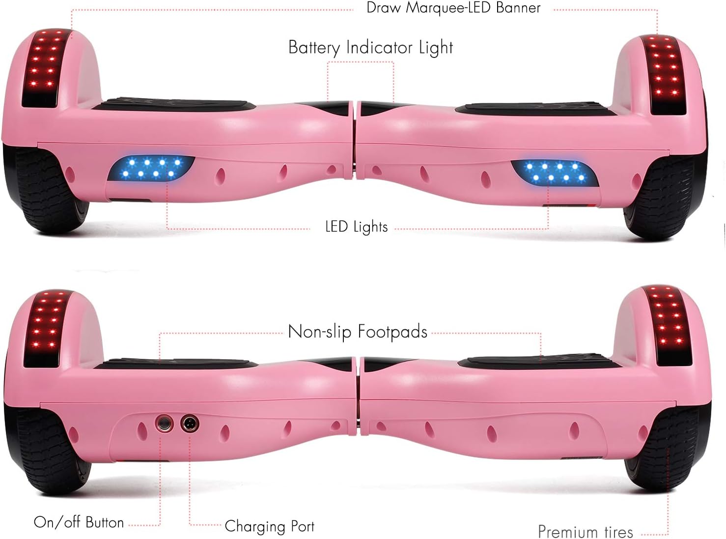 Lieagle Hoverboard, 6.5 "horn scooter hobbles with LED lights Bluetooth Wheels for adults for children 4 71jWdarpBTL. AC SL1500