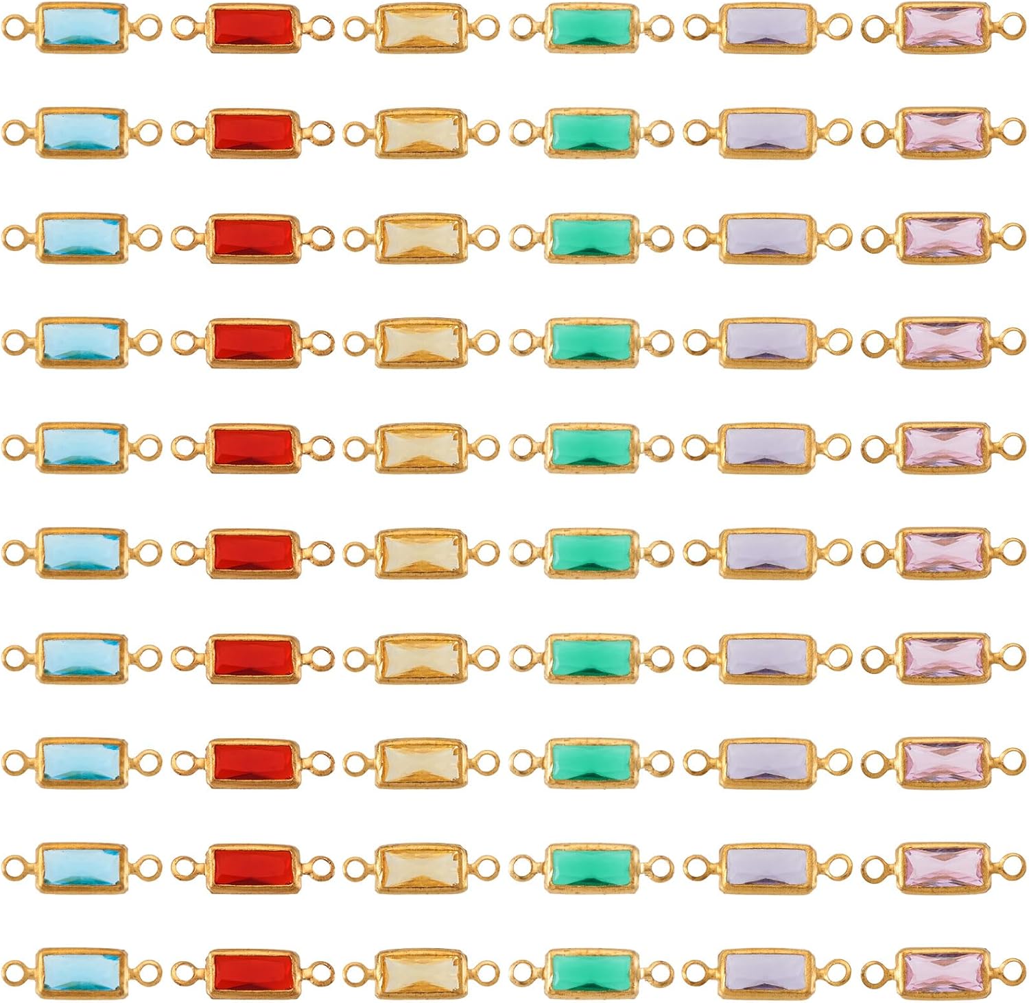 Brass Pave K9 Glass Horse Eye Connector Charms Bulk Rectangle Shiny Link Charm Faceted Crystal Glass Teardrop Pendants Sparkle Dangle Charms for DIY Jewelry Bracelets Necklaces Making - Image 7