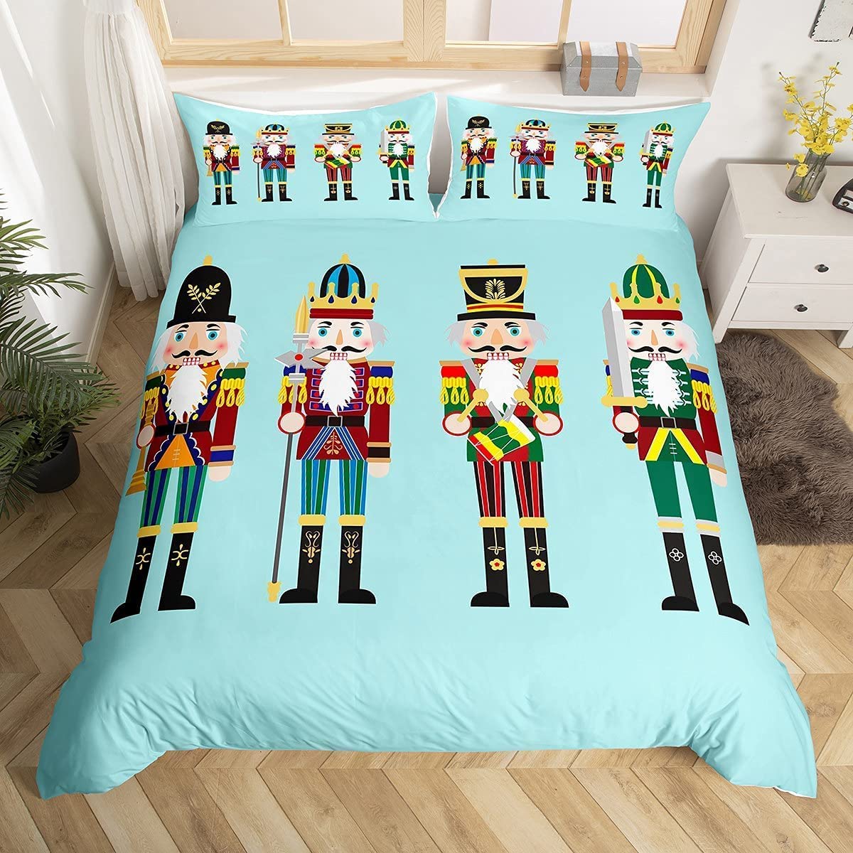 Homewish Nutcracker Merry Christmas Bedding Set Duvet Cover Set With 2 Pillowcase Ultra Soft Kids Room Decor Super King Size โ image 1