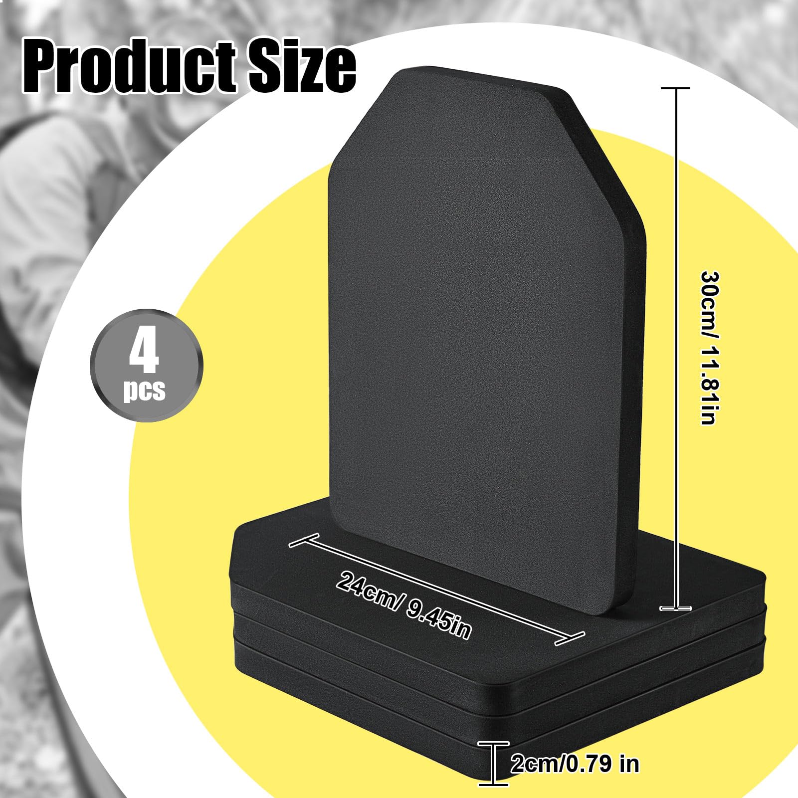 Frienda 4 Pcs Vest Inner Plate EVA Vest Inner Liner Foam Black Foam Plates for Plate Carrier Foam Plates for Vest EVA Foam Protective Pad Cushions