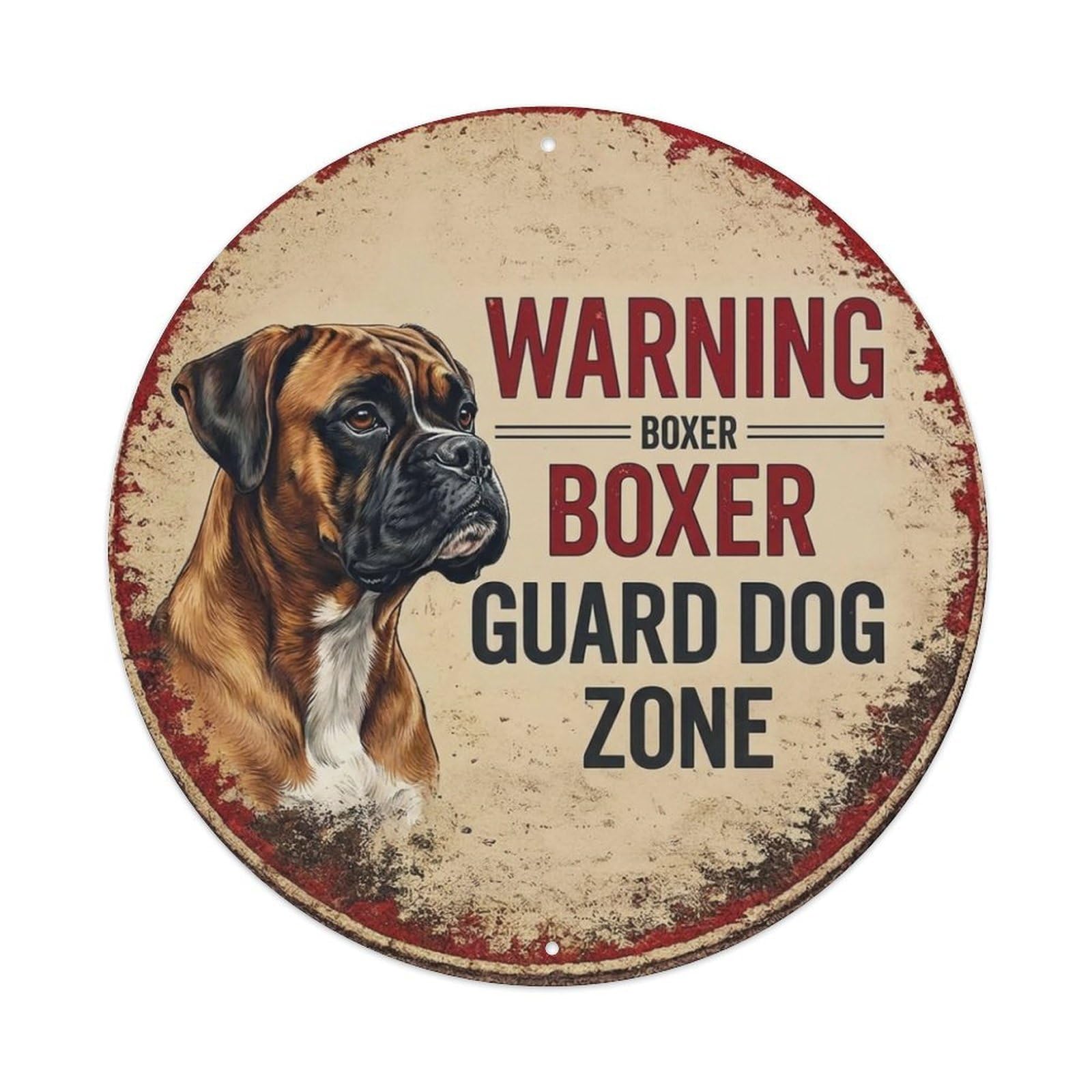 Tgrcjimh Style Metal Tin Sign Vintage Warning Boxer
