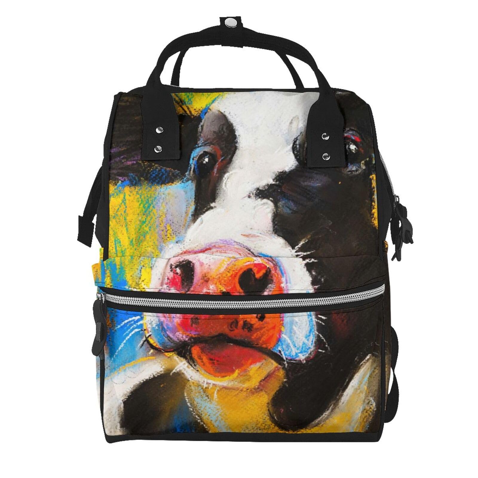 Sac à dos à couches unisexe motif vache pastel multicolore - 7