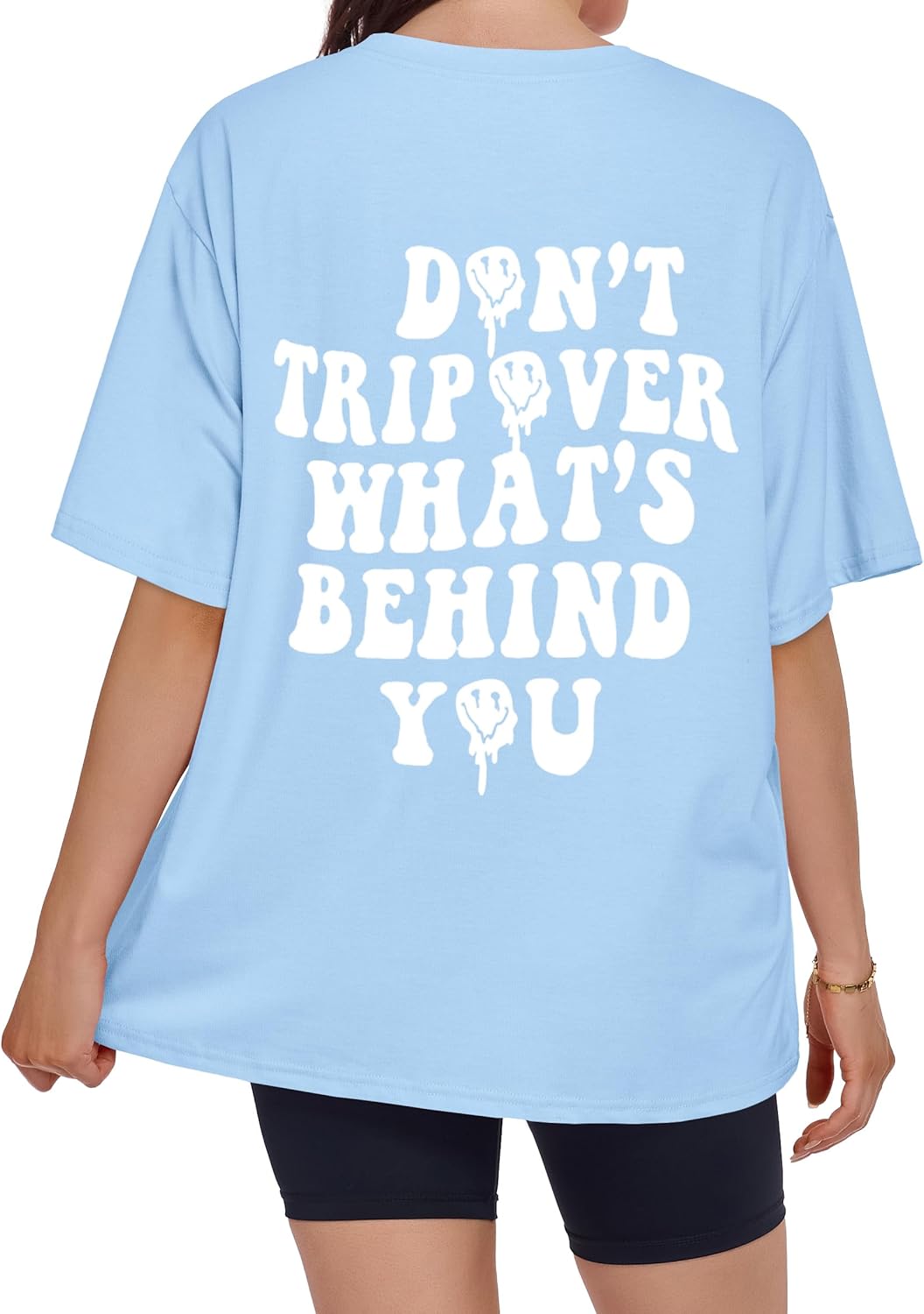 ADOREJOY Oversized Tshirts for Women Crewneck Summer Graphic Tees Short Sleeve Loose Basic Tops - Image 6