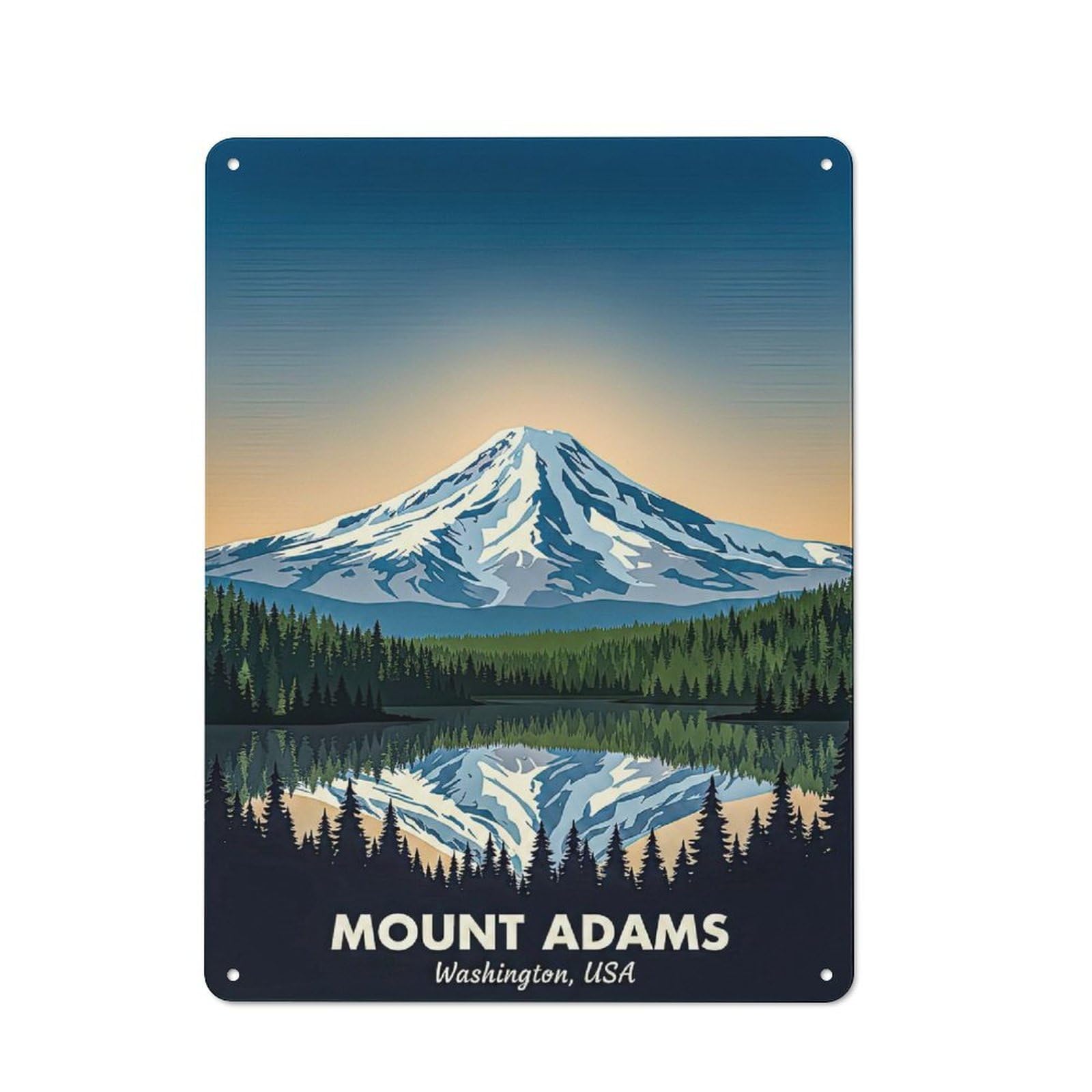 Junmoney Style-23 Retro-Style Metal Sign 40X30cm Featuring Mount Adams Washington Usa Vintage For Garage Wall, For Vintage Wall Decor Fans, For Metal Sign Collectors