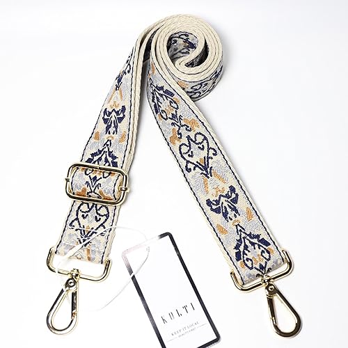Miniatura 42 de Kolti Correa de repuesto para bolso, bolso cruzado a rayas anchas ajustables Hebilla de oro-04