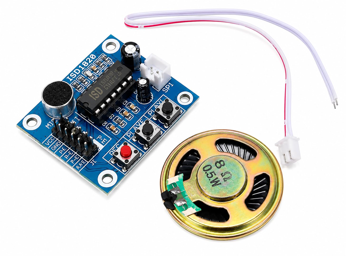 ISD1820 Voice Recording Module with Microphone & 8 Ohm 0.5W Speaker, Voice Recorder and Playback Sound Module Compatible with Ardino, ESP32, Raspbery & DIY Electronics-image-37
