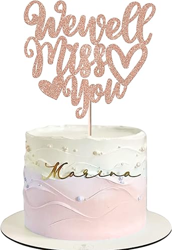 Miniatura 8 de Rsstarxi 1 paquete de decoración para tartas con purpurina de despedida con purpurina para decoración de pasteles para temática de despedida,