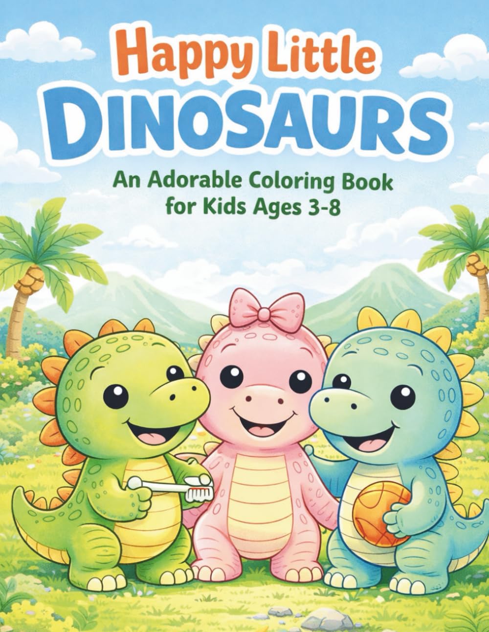 Happy Little Dinosaurs: An Adorable Coloring Book for Kids Ages 3–8 (Happy Little Coloring Book Series)