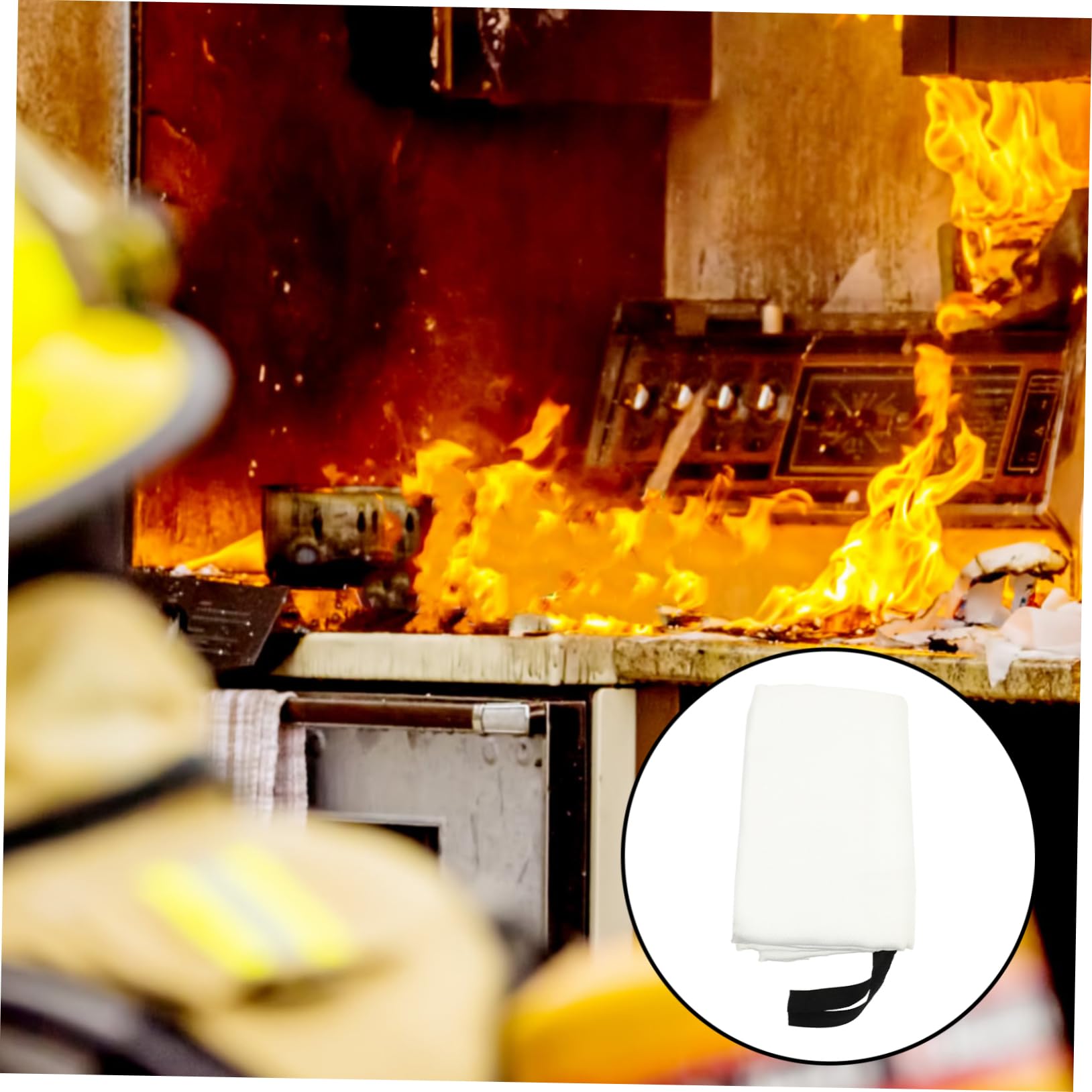 Manta Ignífuga de Fibra de Correa Reforzada y Escudo Térmico para Camping y Automóvil Protección contra Incendios Emergencia