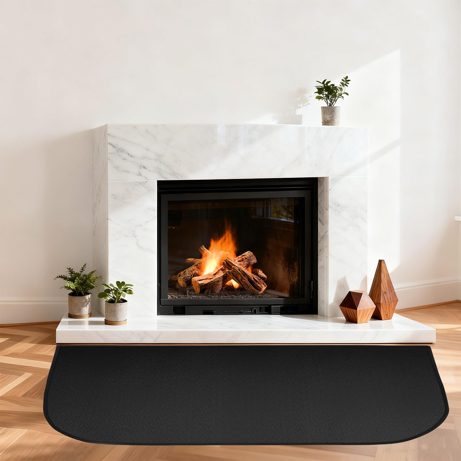 Hearth Rugs for Fireplaces, 102 * 50cm*0.1cm Fireproof Mat Hearth Pads for Wood Stove Fireplace Indoor Outdoor, Fire Resistant Fireplace Rug Protects Floors Carpets from Sparks Embers
