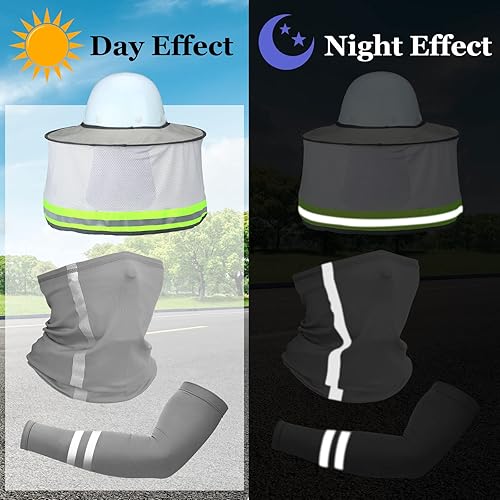 Miniatura 2 de SATINIOR 8 unidades de sombrero duro de ala completa para el sol, protección solar, protección para el cuello, polaina para el cuello, bufanda