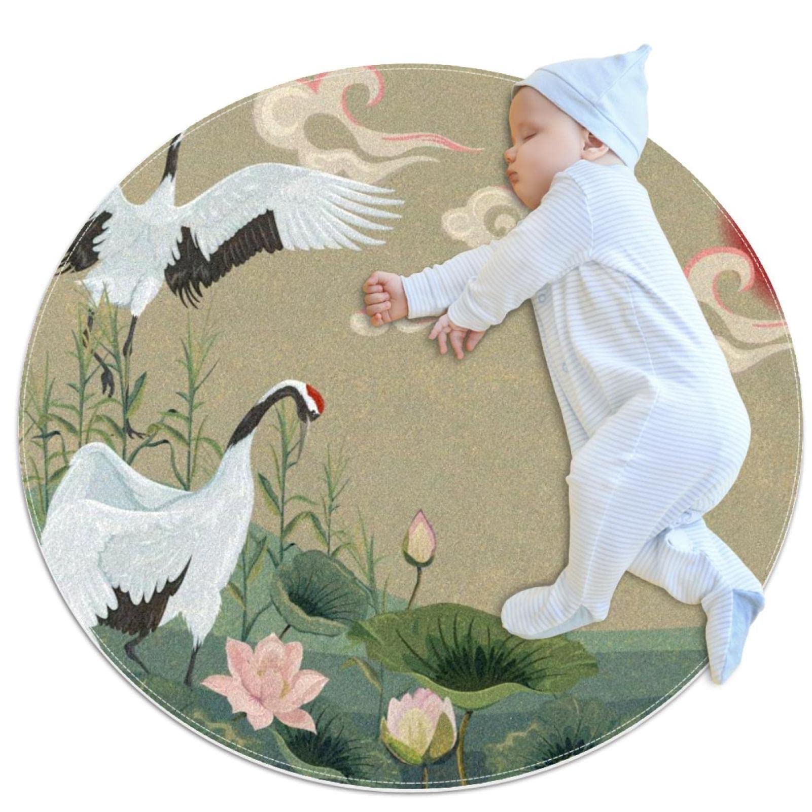 Tapis de salle de bain antidérapant sécurité sol humide rond 1m
