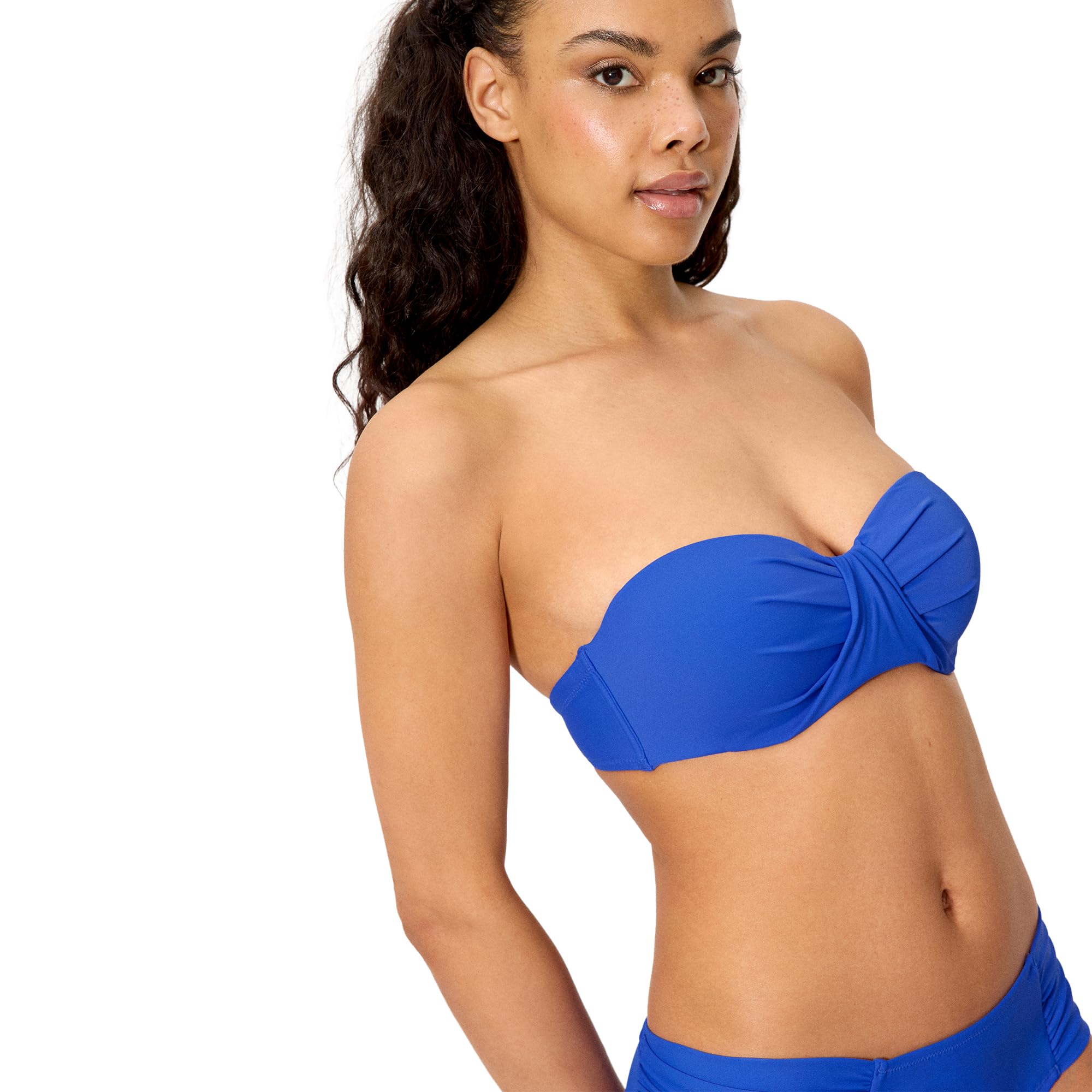 YSABEL MORA. Top Bikini Bandeau Copa C. Top Bikini Bandeau con Aro Y Relleno. Tirantes Desmontables Anudados Al Cuello. Opción con Y Sin Tirantes. Colección Palms.
