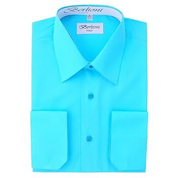 m*126【WIRROW】halfsleeveshirt dress King Formal Wear Elegant Men's Button Down Aqua Dress Shirt