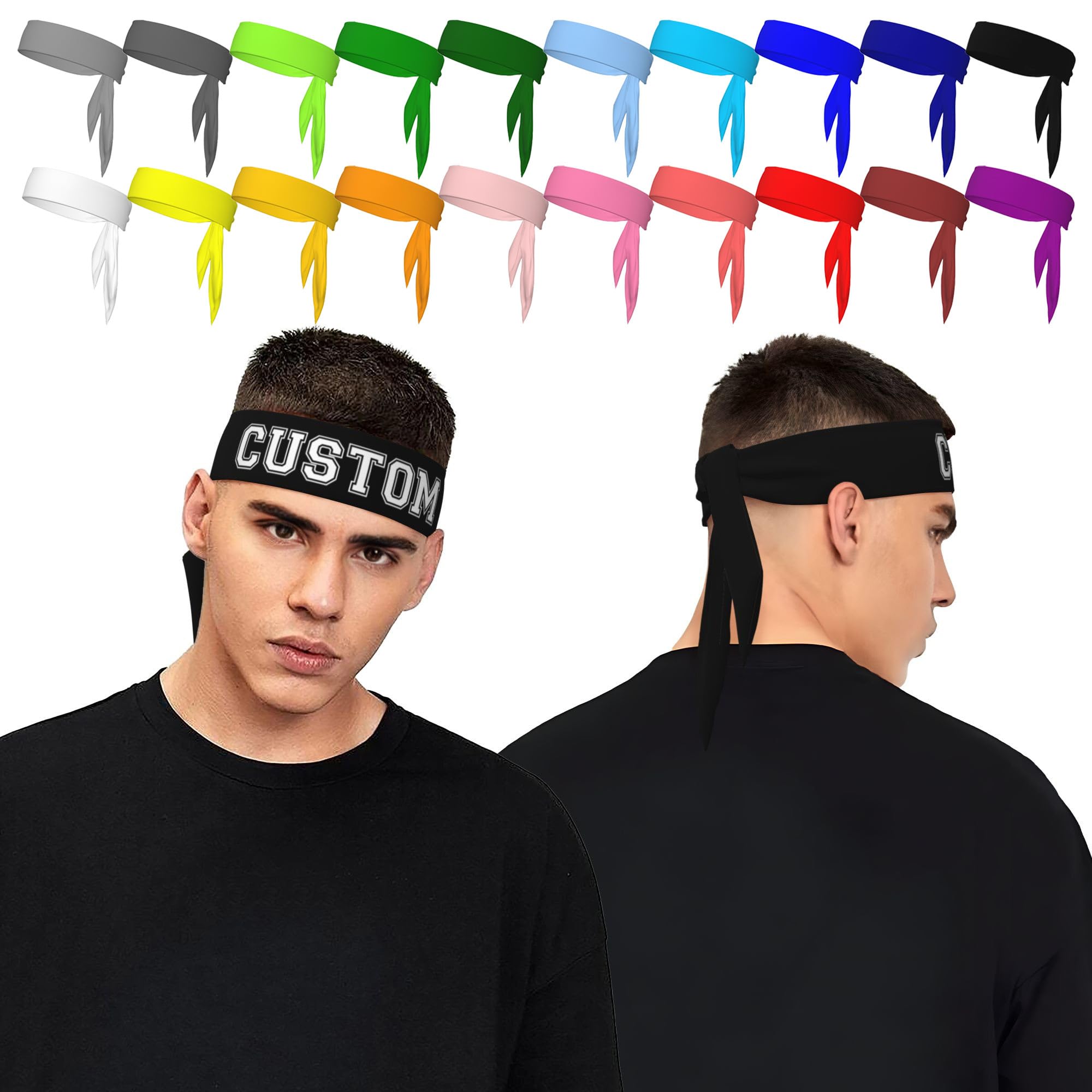 Generic Custom Sport Headband for Men & Women Personalized Sweatband Add Your Text Picture Name Logo Fashion Custom Bandana Customized Gifts Custom Headbands for Run, Style 1