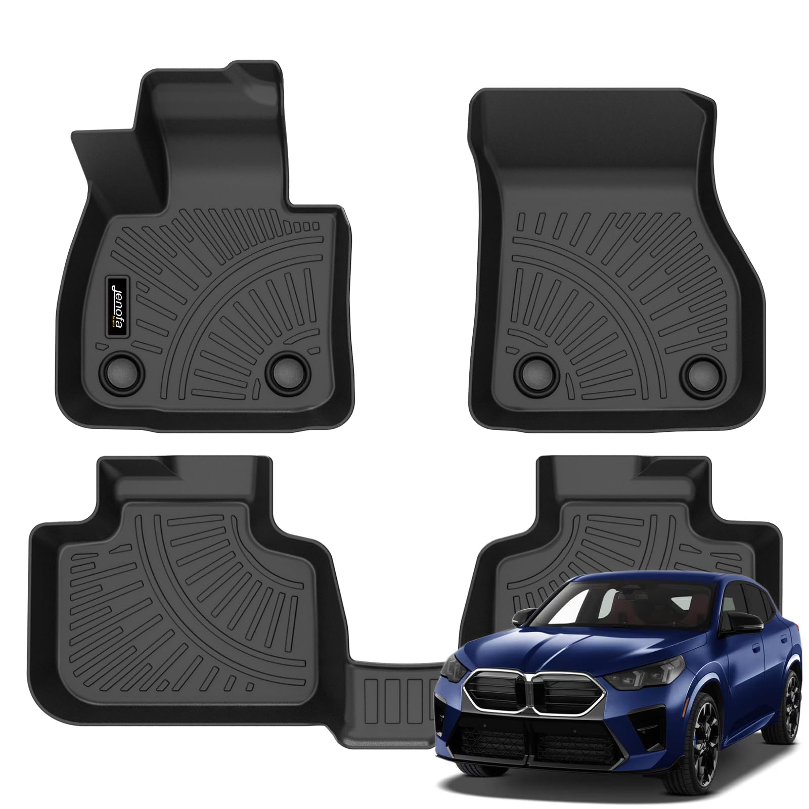 Jenofa Floor Mats for BMW X2 2018-2025 & X1 F48 2016-2022 All Weather Floor Liner
