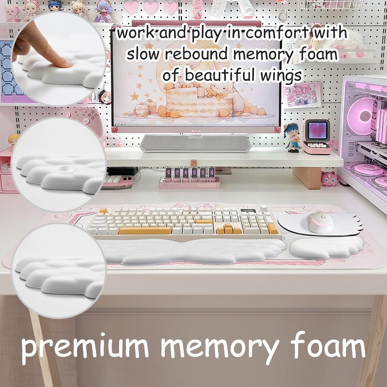 JIKIOU Angel Wing Wrist Rest - Ergonomic Comfort -2