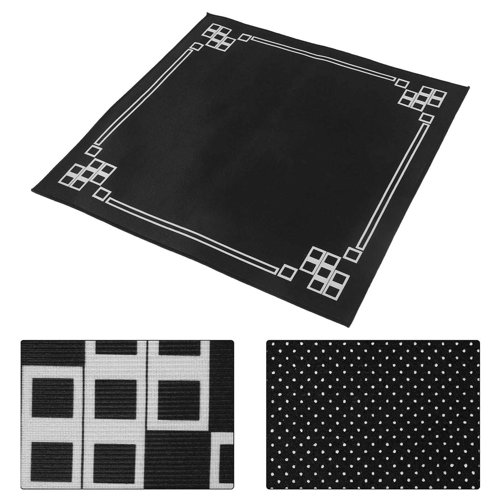 VALICLUD Tappetino Mahjong Quadrato Antiscivolo in Gomma Nera 100x100 Cm per Tavoli da Gioco da Tavolo, Resistente All’usura e Antirumore, Adatto per Partite di Carte e Poker