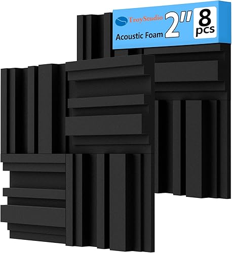 Miniatura 7 de TroyStudio Paneles de Espuma Acústica Engrosados de 12 X 12 X 3 Pulgadas en Patrón de Difusión, 12 Piezas Difusor de Espuma Absorbente de Sonido de