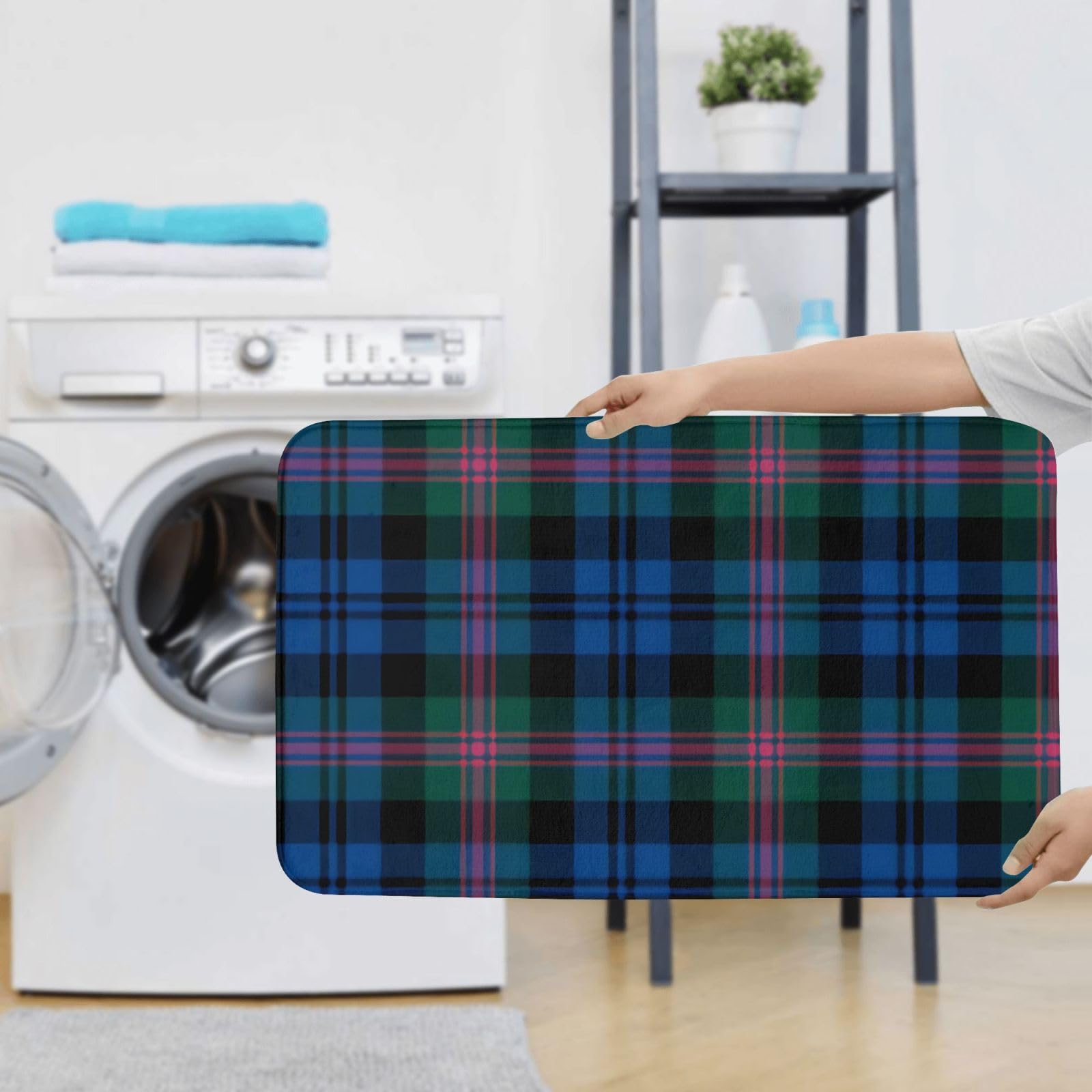 Set di 3 tappetini da bagno a righe in flanella morbida antiscivolo con coperchio per la decorazione della casa
