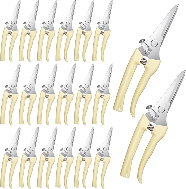 20 Pcs Pruning Shears Floral Shears Heavy Duty Garden Scissors Beige | These pruning shears and garden shears are reliable flower shears for daily trimming. They suit various plants and yard tasks
