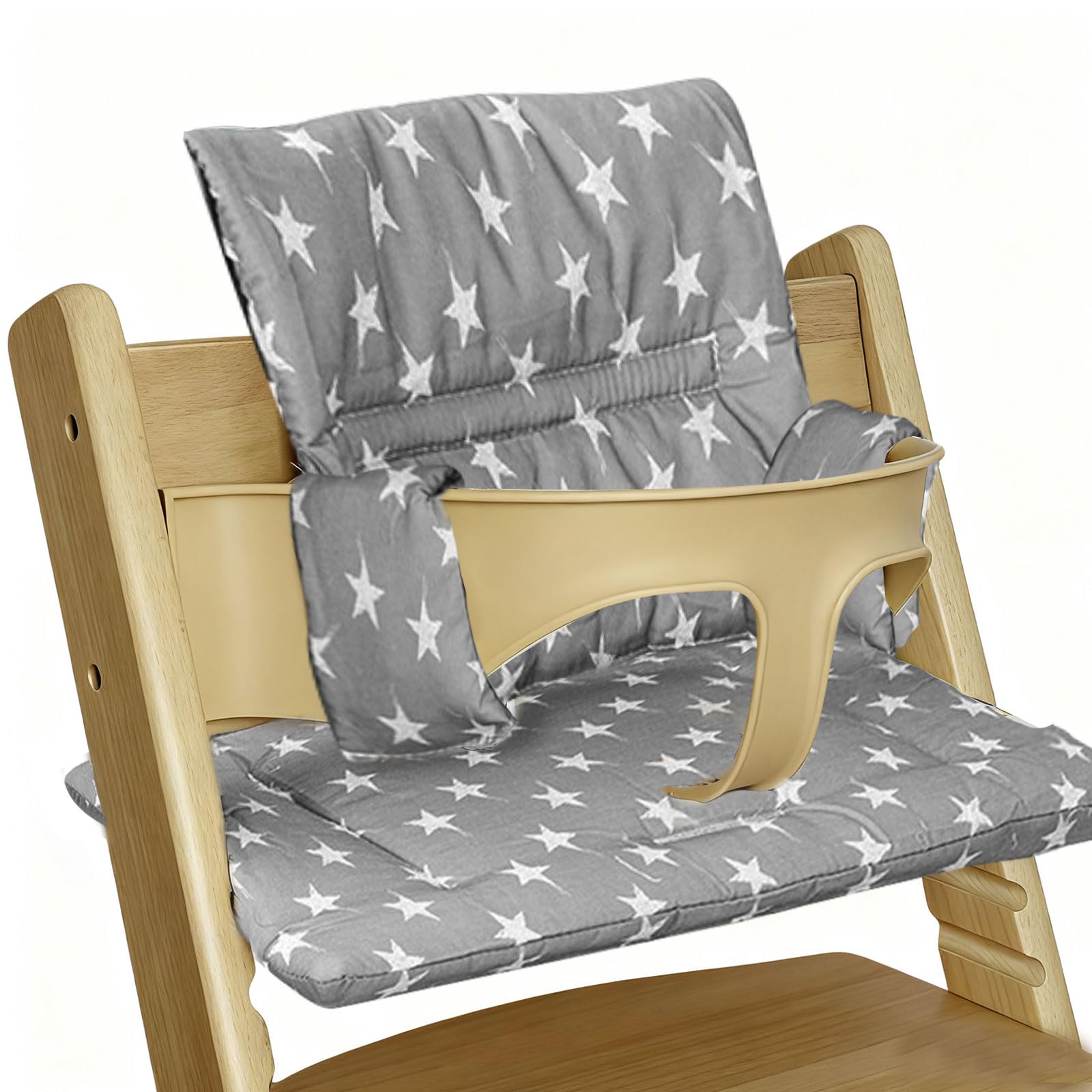 Hochstuhl Kissen für Stokke Tripp Trapp, Rutschfest Hochstuhl Sitzkissen Set, Hochstuhlkissen Zubehör Baby, Verdickung Weiches Sitzkissen für Baby & Kids mit Klettverschluss
