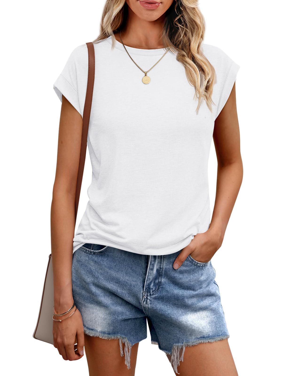 Cuptacc Tshirt Damen Tops Sommer Rundhals Oberteile Damen Elegant Basic Bluse Kurzarm Tank Top Business Outfit