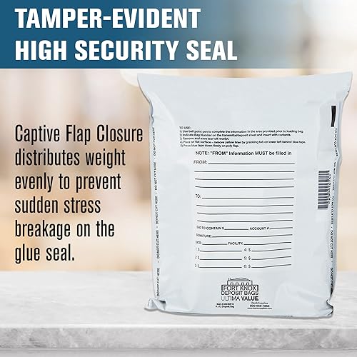 Miniatura 6 de BankSupplies Bolsas de depósito de dinero | 9 W x 12 H | Paquete de 100 | Sello a prueba de manipulaciones | Recibo de arranque | Panel de escritura