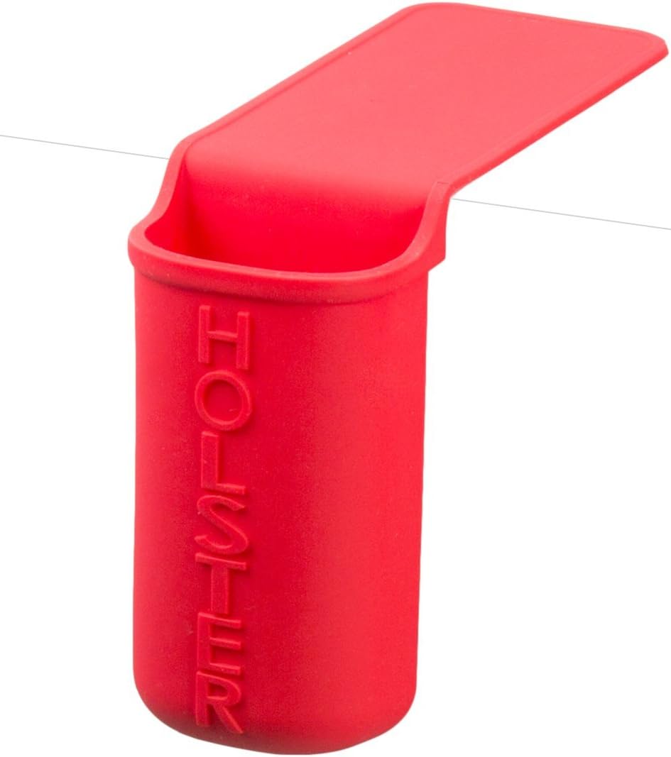 Holster Brands Lil' Holster Small Bathroom Essentials Storage Holder, Skinny, Red