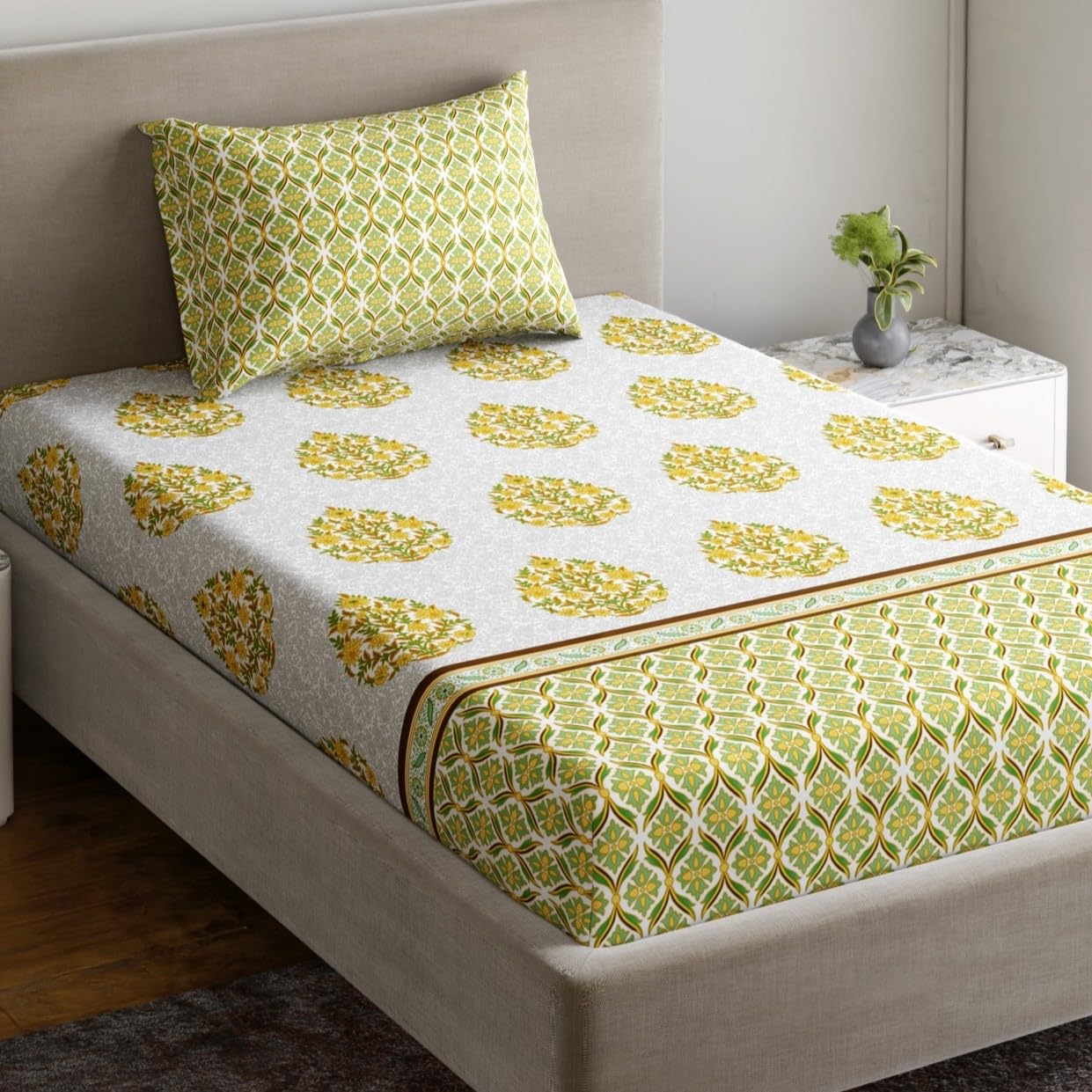 Home Ecstasy 100% Cotton Single Bedsheet Set -19