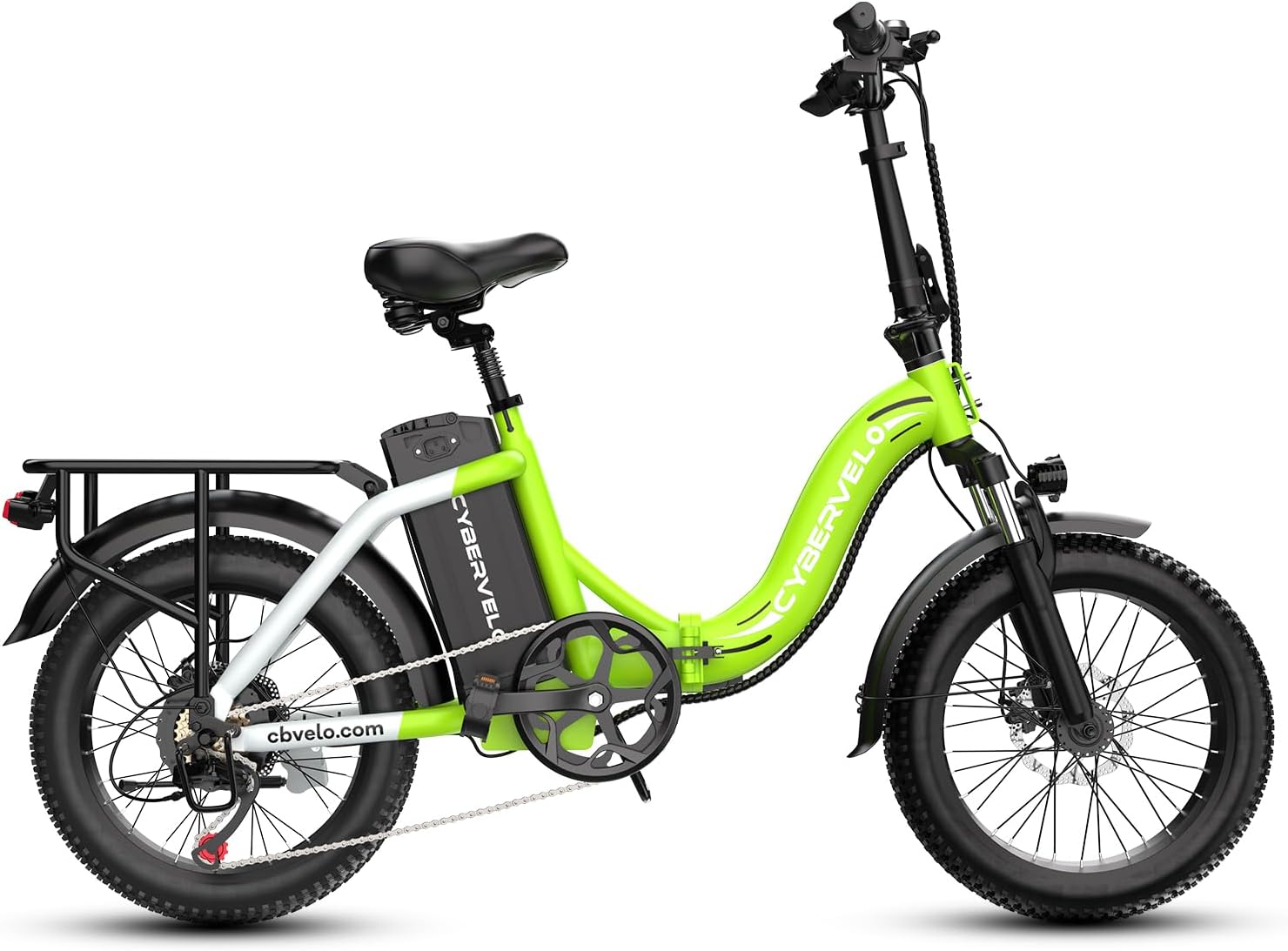 Aelith Folding Electric Bike for Adults – 1000W Motor, 20"x3" Fat Tire, 48V Removable Battery, All-Terrain E-Bike with 7-Speed, Front Suspension – Powerful Foldable Ebike for Commuter-L Green
