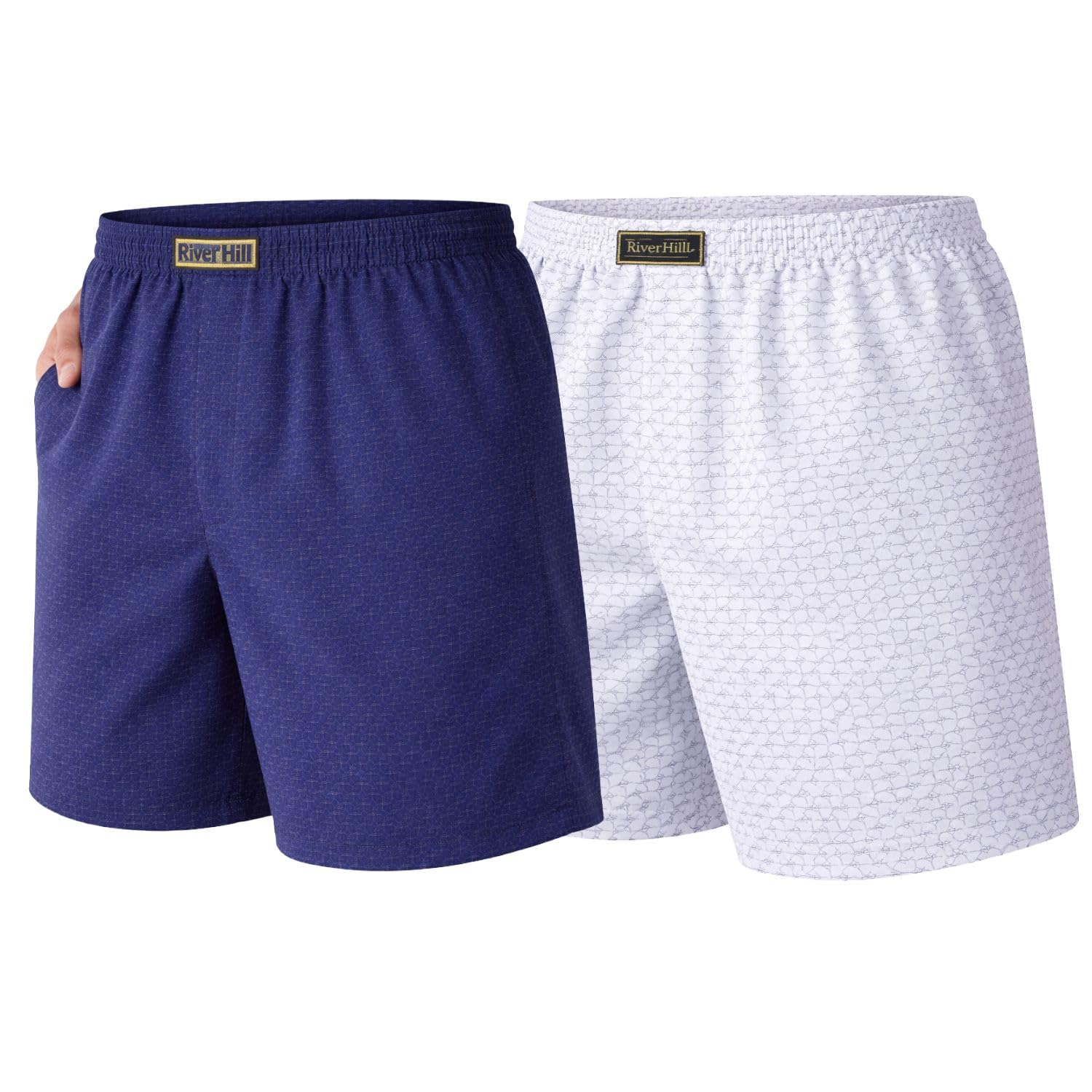 Men’s Cotton Front Open Fly Boxer Shorts with Side Pockets | Printed Comfortable Elastic Waist Shorts (Combo Pack of 2) Casual | Half Pants | Short Pant-picture-34