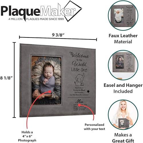 Miniatura 2 de PlaqueMaker Bienvenido al mundo - Marco personalizado para el nuevo bebé