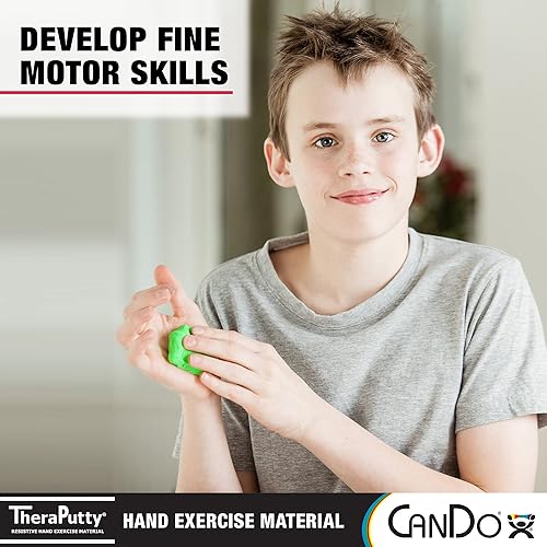 Miniatura 4 de Masilla para ejercicio estándar CanDo Theraputty, verde, medio, 5libras, 4 onza, Verde Medio, 1