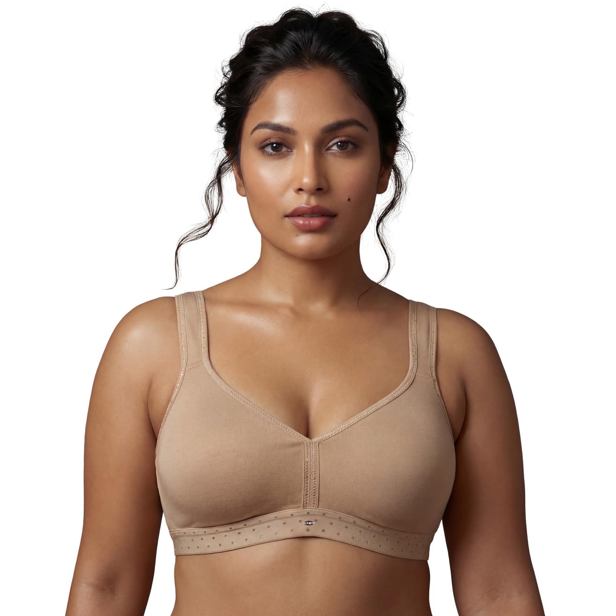 soie Women Non Padded Non-Wired Full Coverage Stretch Cotton T-Shirt Bra-picture-1