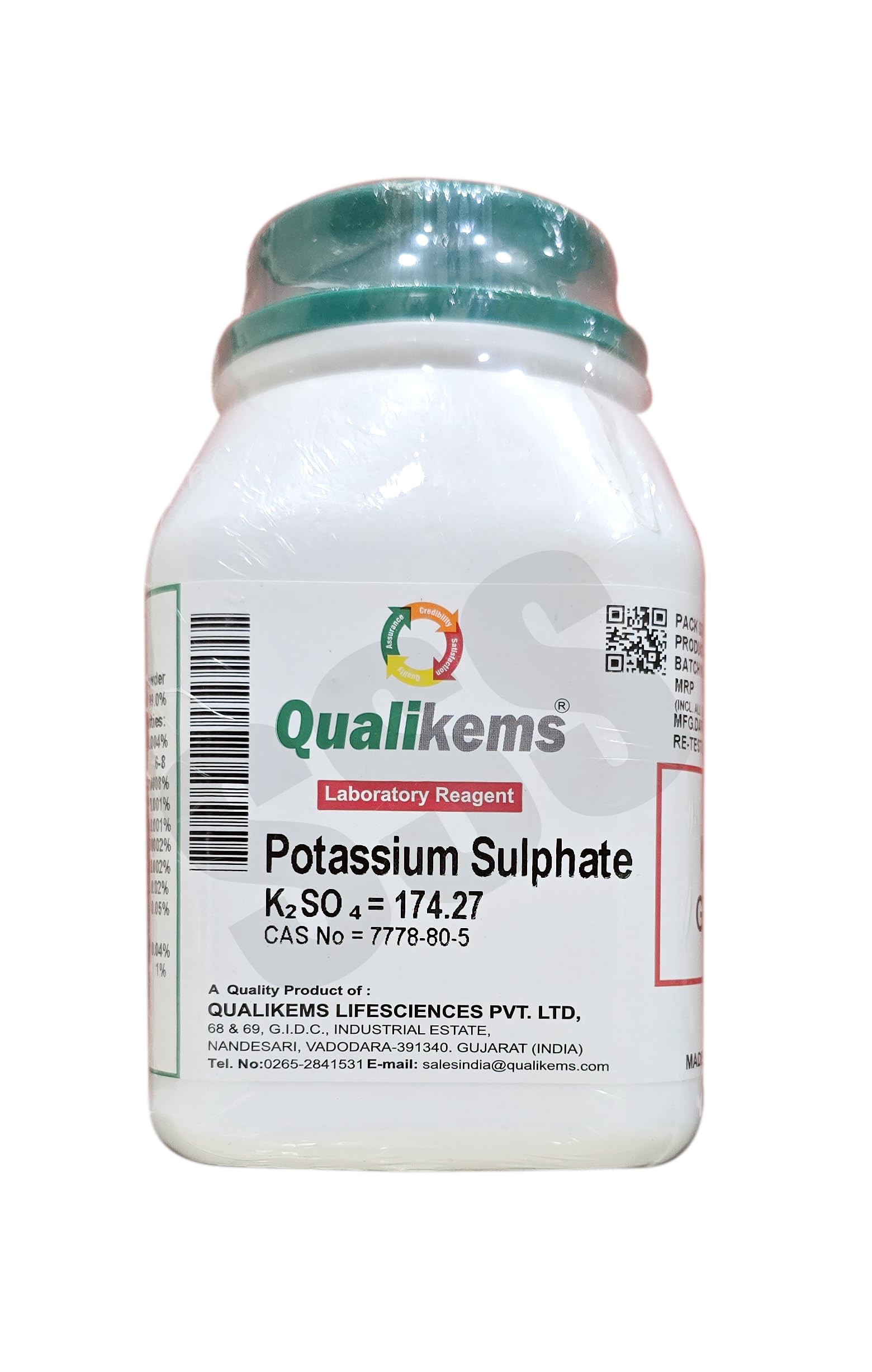 Potassium Sulphate LR 500gms (QUALIKEMS) CAS No=7778-80-5-image-40
