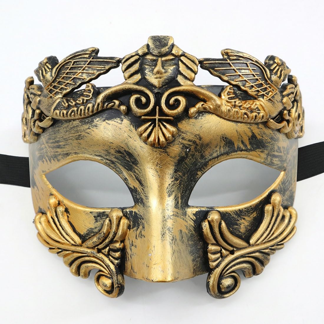 MZinge Masquerade Mask for Men - Roman Greek Mask - Venetian Half Face Mask for Mascarade Ball Mardi Gras Halloween Party (Gold) โ image 1